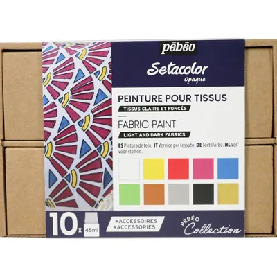 Produktbild von Pebeo Setacolour Opaque Workbox Set, 10 x 45 ml