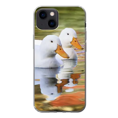 Produktbild von MuchoWow® Handyhülle Schutzhülle Hülle für iPhone 13 mini Enten - Wasser - Spiegelung - Familie Silikon Softcase Handy Hülle - Softcase
