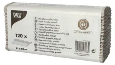 Produktbild von 120 Blatt Handtuchpapier C-Falz 51 cm x 24 cm natur 1-lagig