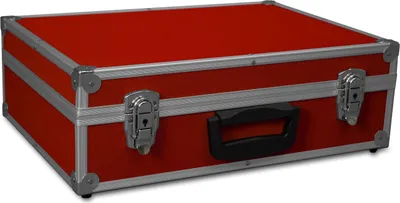 Produktbild von GORANDO® Transportkoffer rot | Alurahmen | 440x300x130mm | Für Werkzeuge, Kameras, Messgeräte etc.