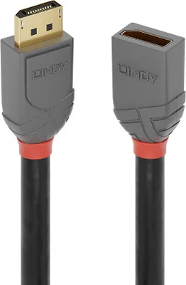 Produktbild von DisplayPort 1.4 Verlängerungskabel Anthra Line, Stecker > Buchse (schwarz, 1 Meter)