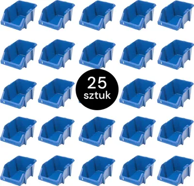 Zdjęcie produktu dla Kuweta warsztatowa, pojemnik magazynowy do przechowywania Mega-M z tworzywa sztucznego, rozmiar S, 155x250x120 mm, niebieski, pakiet 25 szt.