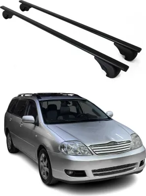 Productafbeelding van Dakdragers, dwarsbalken voor Toyota Corolla, modeljaren 2002-2008, zwart staal