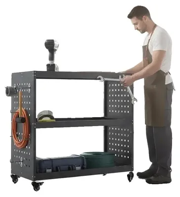 Produktbild von Werkzeugwagen, kompaktes Design, robuste Konstruktion, armeegrün