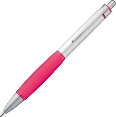 Produktbild von 10 Kugelschreiber aus Metall / Farbe: silber-pink