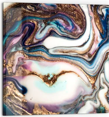 Produktbild von DEQORI Küchenrückwand Glas 60x60 cm 's Marmordesign' Spritzschutz Bad Rückwand