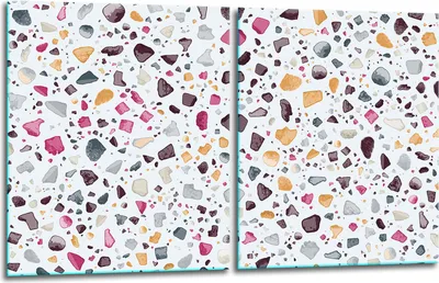 Produktbild von Herdabdeckplatten 2x40x52 Glaskeramikfeld 2-Teilig Glas Spritzschutz Steine