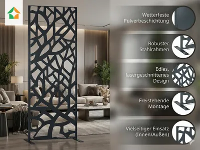Produktbild von Dekorative Metallpaneel Metallsichtschutzwand - Roma