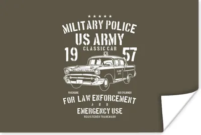 Produktbild von MuchoWow® Poster Mancave - Auto - Oldtimer - Armee 180x120 cm - Fotoplakat