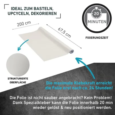 Produktbild von Klebefolie Unimatt creme - 67,5x200cm