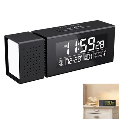Produktbild von 7-Farben LED Radiowecker mit Nachtlicht, FM-Radio, 6 Weckzeiten, IR-Bewegungssensor, Temperatur & Luftfeuchtigkeit Anzeige, USB-Ausgang, 12/24h-Modus