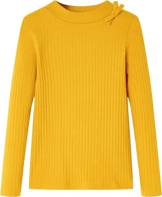 Produktbild von Kinder-Langarmshirt Ocker Größe 116 mit Schleife