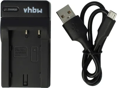 Produktbild von vhbw USB-C Ladegerät kompatibel mit Sony DSC-F505, DCR-TRV1VE, DSC-F505V, DSC-F55, DSC-F55K, DSC-F55V Kamera - Ladeschale + USB-C Kabel Ladeanzeige