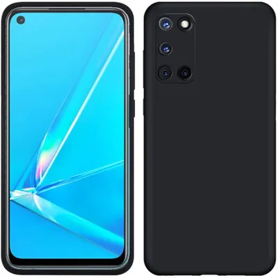 Immagine prodotto di Custodia per OPPO A92, custodia protettiva in silicone morbido in gomma liquida nero