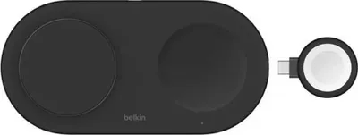 Produktbild von Boost Charge Magnetische, einklappbare, kabellose 3-in-1-Ladestation mit Qi2 (15 W), Schwarz Qi-Ladegert