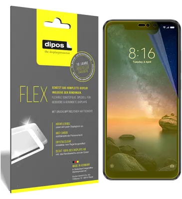 Produktbild von 3x Xiaomi Redmi Note 6 Pro Schutzfolie Folie, 100% Displayabdeckung, dipos Flex