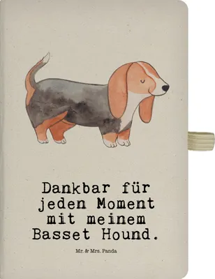 Produktbild von Mr. & Mrs. Panda notizbuch Basset Hound Moment - Transparent - Geschenk, kariert, Tagebuch, Journal, Adressbuch, Skizzenbuch