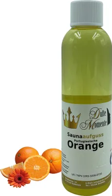 Produktbild von Dufte Momente | Saunaduft Konzentrat Portugiesische Orange 250ml | naturreine und natürliche ätherische Öle | vegan und ohne Tierversuche