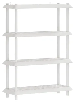 Image de Étagère vidaXL à 4 niveaux, 100 x 40 x 136,5 cm, PP, blanc