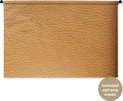 Produktbild von MuchoWow® Wandteppich Wandbehang Leder - Strukturiert - Leder-Optik - Orange 120x80 cm Tapisserie Dekoration Wandtuch - Wanddekorationen - Wandtücher