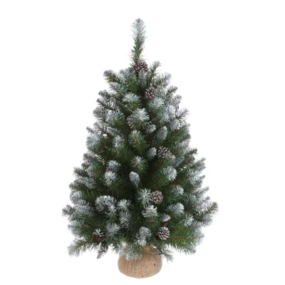 Image de Triumph Tree Empress Arbre de Noël artificiel dans un sac en jute - H90 x Ø71 cm - Vert Frosted