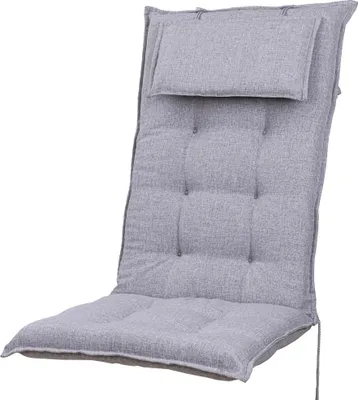 A light gray chair cushion with a headrest, shown from the front against a white background.