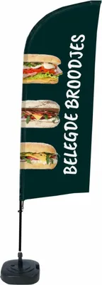 Produktbild von Showdown Beachflag - Komplett-Set - Belegde Broodjes Niederländisch - Schwarz