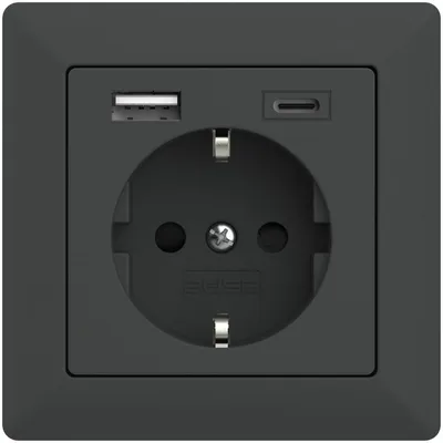 Produktbild von 2USB Einbau Steckdose inCharge PRO 55 - USB-A & USB-C 15 W