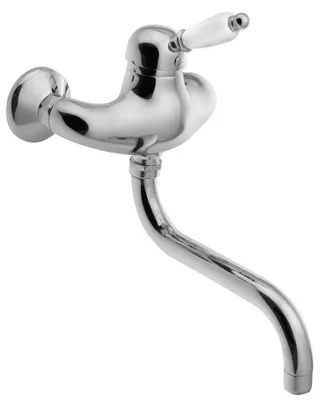 Produktbild von Sapho KIRKÉ WHITE Wandarmatur, weißer Hebel, Chrom