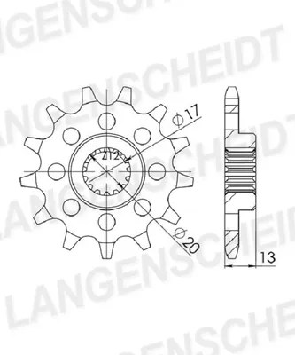Produktbild von Ritzel Supersprox 520 - 13Z CST-1403:13|feinverzahnt 17,0/20,0