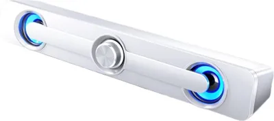 Image de Ordinateur filaire Haut-parleur stéréo Bluetooth, son surround basse stéréo - Blanc