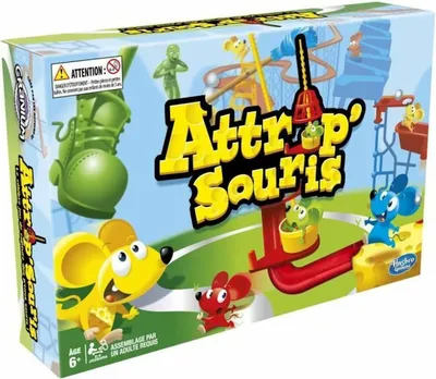 The image shows the box of a board game called "Attrap'Souris".