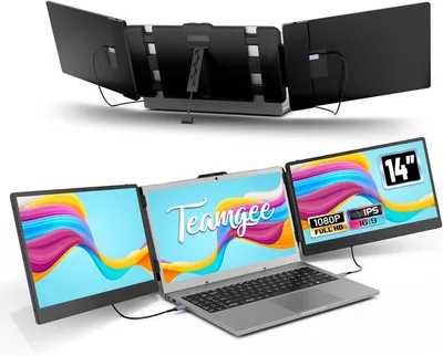 Imagen del producto de Monitor portátil de 14 pulgadas - Pantalla externa - Pantalla para portátil - Segunda pantalla - Pantalla portátil - Pantalla IPS Full HD