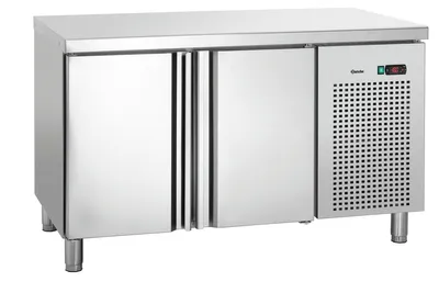Produktbild von Bartscher Tiefkühltisch T2-1341, Edelstahl, Umluftkühlung, 2 Türen, 1340x700x850mm, -22 bis -18°C