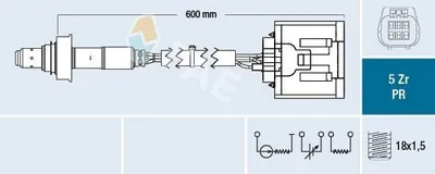 Produktbild von FAE Lambdasonde für MAZDA 6 Kombi (GH) vor-Kat 600mm 75089
