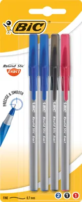 Produktbild von Długopis Round Stick Exact mix AST bls 4szt BIC