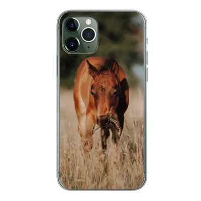 Produktbild von MuchoWow® Handyhülle Schutzhülle Hülle für iPhone 11 Pro Pferd - Sonne - Landschaft Silikon Softcase Handy Hülle - Handy