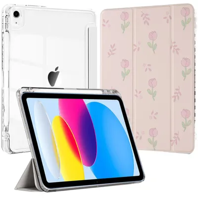 Image de Coque pour iPad A16 (11'') / iPad 10 2022 (10,9'' 10e Génération) Protection avec Fonction Support - Motif Fleur