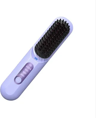 Image de INF Brosse Lissante Chauffante Sans Fil Portable : Coiffure à Domicile et Voyage Violet