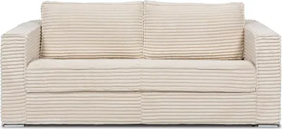 Produktbild von Schlafsofa mit Matratze 4-Sitzer - grob gerippter Cord - Beige - Liegefläche 160 cm - Matratze 22 cm mit Memory Schaum - LORETO