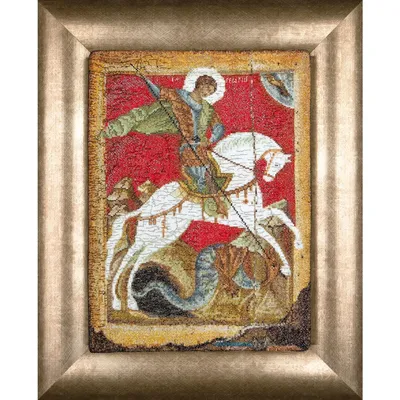 Zdjęcie produktu dla Zestaw do haftu krzyżykowego Thea Gouverneur "Icon St. George Aida", wzór do liczenia, 22x34cm