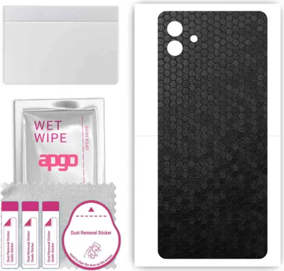 Produktbild von apgo Rückseite Schutzfolie, Skin, kompatibel mit Samsung Galaxy M13 5G, Hinten Displayschutzfolie aus Vinylfolie, kratzfest, einfache Montage - Schwarze Honigwabe