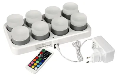 Produktbild von Duni 186495, Weiß, Universal, 8 Glühbirne(n), LED, Multi, Akku