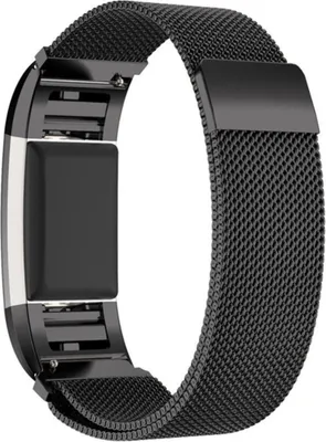 Immagine prodotto di Go Go Gadget – Bracciale per orologio – Modello milanese – Chiusura magnetica – Compatibile con Fitbit Charge 2 – Taglia grande – Colore nero