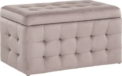 Produktbild von BELIANI Hocker Rosa Samt Rechteckig mit Stauraum Deckel Steppung Modern Sitzbank Bettbank Fußbank Fußhocker Schemel Schlafzimmer Wohnzimmer Flur