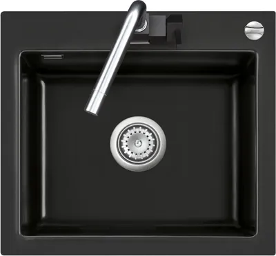 Produktbild von Auflagespüle KeraDomo MERA 57 Nero mit Excenterbedienung