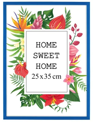 Produktbild von MG Design Blau Bilderrahmen 25 x 35 cm - Aus echtem Holz mit Acrylglas, zum Aufhängen & Aufstellen, für Fotos, Poster & Puzzle