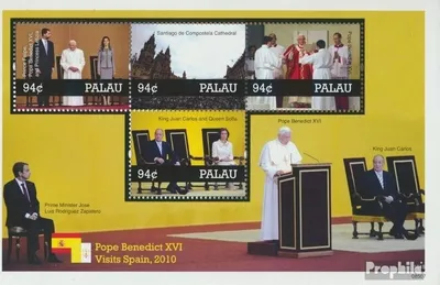 Produktbild von Briefmarken Palau-Inseln 2011 Mi 3003-3006 Kleinbogen (kompl.Ausg.) postfrisch Spanien-Besuch Papst Benedikt XVI.