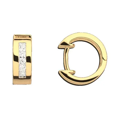 Produktbild von Xenox Damen 925 Sterling Silber Creolen 18K vergoldet mit Zirkonia in goldfarben - CREOLEN - XS8520G