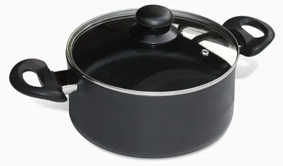 Kochtopf, geschmiedetes Alu, 1 L, Antihaft, schwarz, Induktion